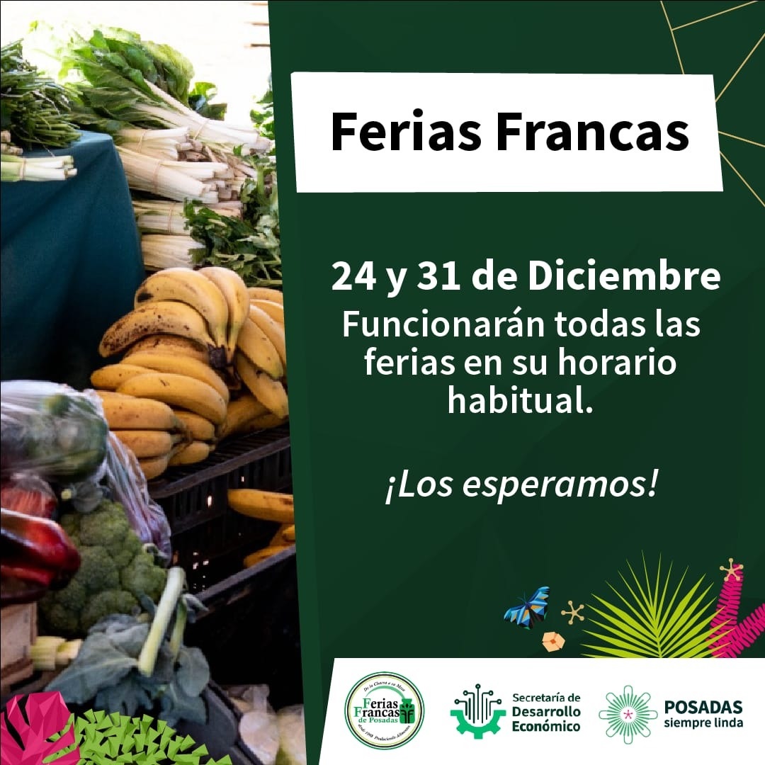 Todas las Ferias Francas abrirán el 24 y 31 de diciembre